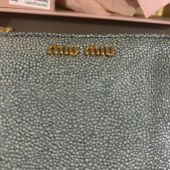 Miu Miu Pebbled Gray Leather Women's Full size Zip Around Wallet!! - Picture 8 of 9